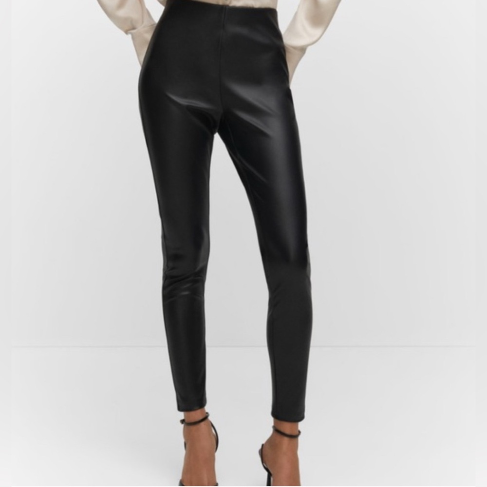 MANGO Faux Leather Pants - Picture 1 of 10